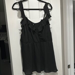 Torrid Black Ruffled Sleeveless Blouse